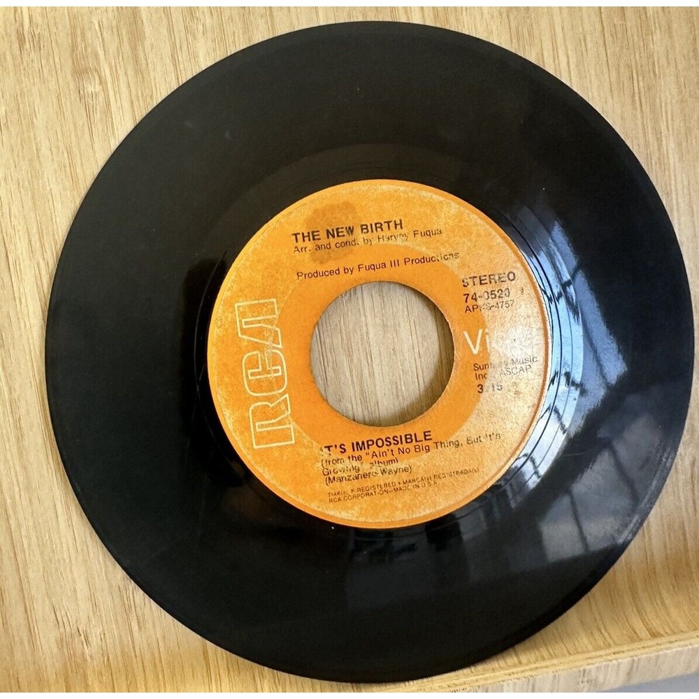 The New Birth: It's Impossible / Honeybee 45 Rpm 7” Jukebox Single RCA Victor
